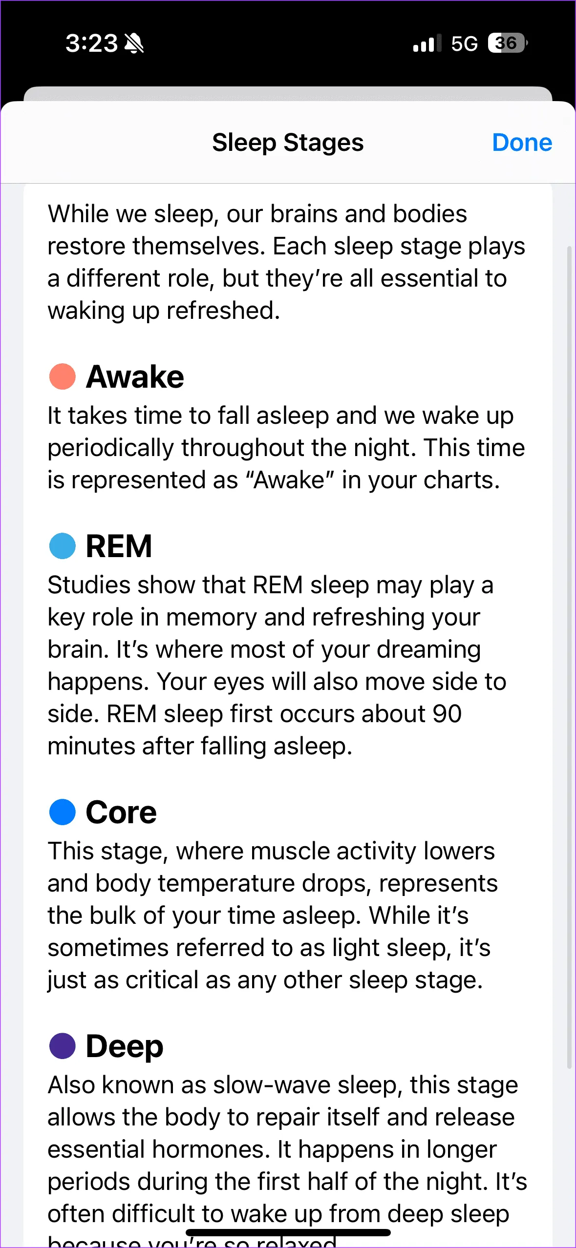 Aplicación de salud para dormir