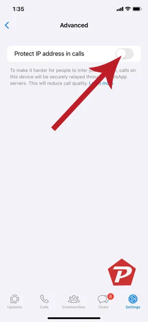 Opzione di protezione IP di WhatsApp nelle chiamate