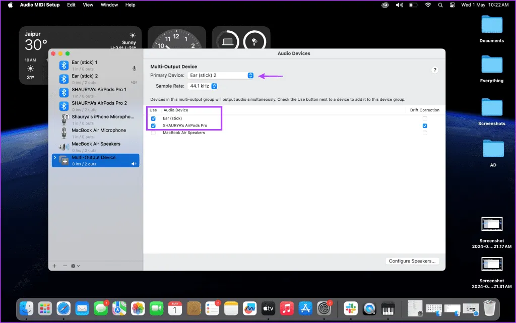 audio de dos auriculares bluetooth en mac