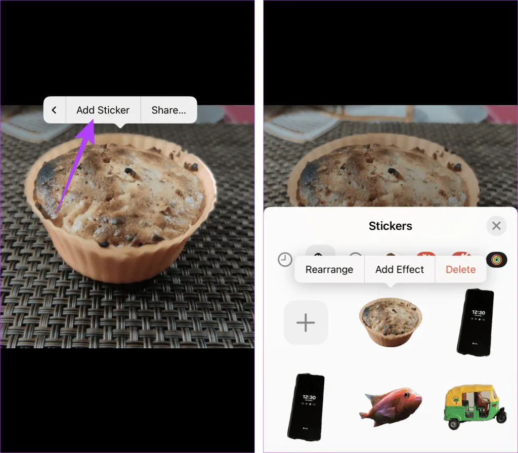 How to add sticker to gallery on iPhone