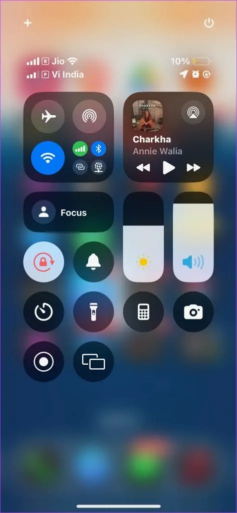 centro de control ios 18