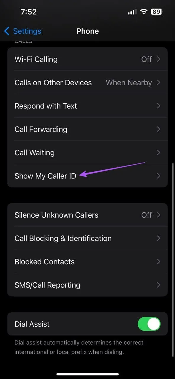 mostra il mio ID chiamante impostazioni telefono iphone