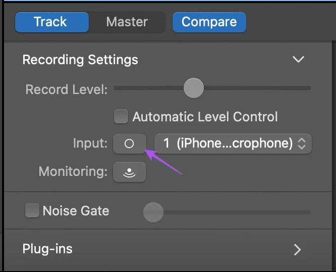 モノラルとステレオを切り替える GarageBand Mac