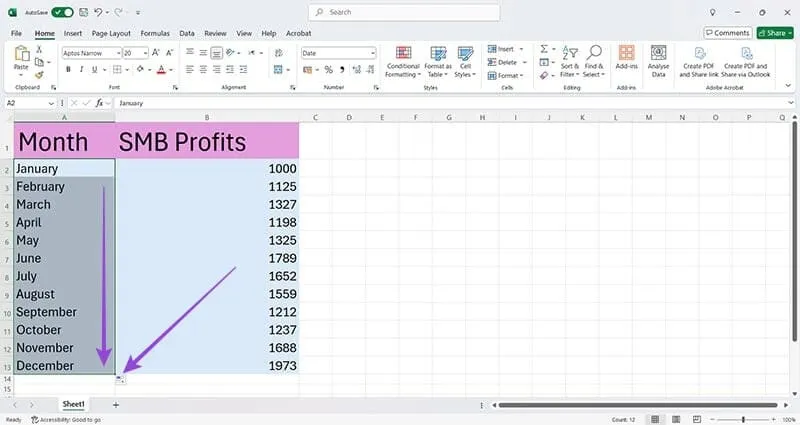 Trucos de formato en Excel 1 Uso del controlador de relleno 3