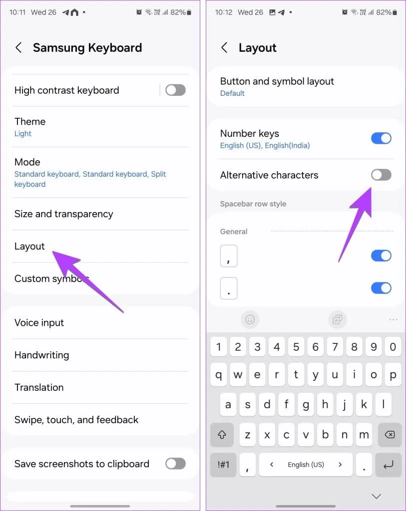 Desactivar caracteres especiales del teclado Samsung