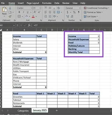 Create a Monthly Budget Tracker in Excel Manually 10