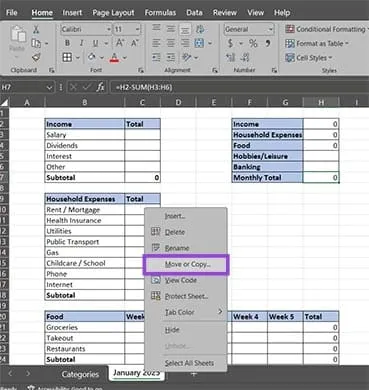 Create a Monthly Budget Tracker in Excel Manually 12