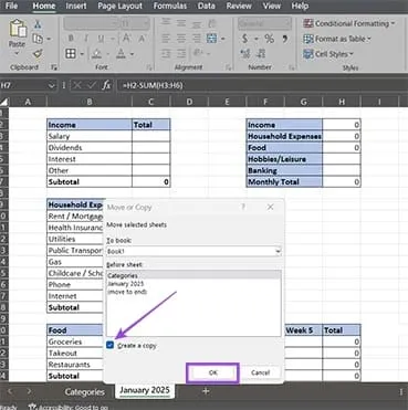 Create a Monthly Budget Tracker in Excel Manually 13