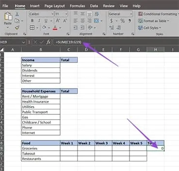 Create a Monthly Budget Tracker in Excel Manually 5