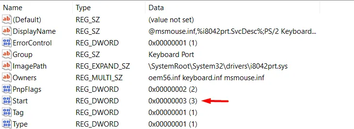 Changing Value Data