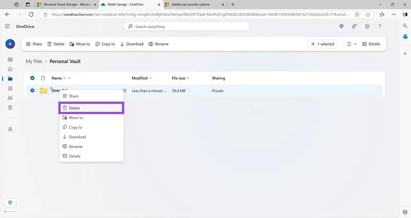 Configurar y desactivar el almacén personal en OneDrive vaciando y cerrando sesión Paso 6