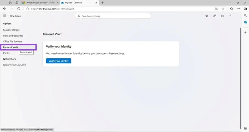 Configurar y desactivar el almacén personal en OneDrive vaciando y cerrando sesión Paso 8