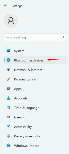 Bluetooth & Devices Section