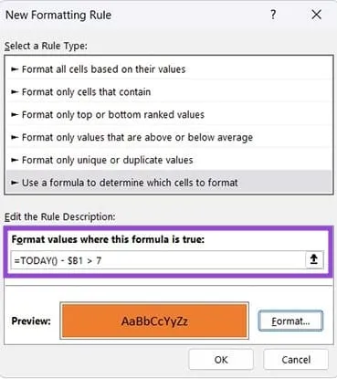 stale value formatting in excel 2